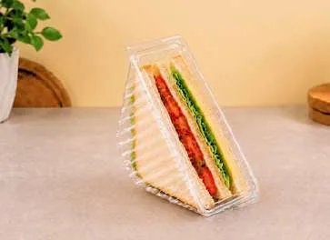 PET Sandwich Box, code 1404, holding a sandwich