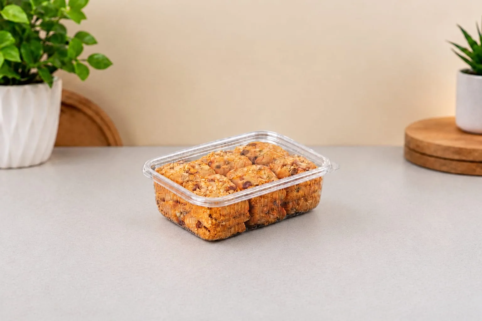 PET Hinged Box, code 1428, holding sweets