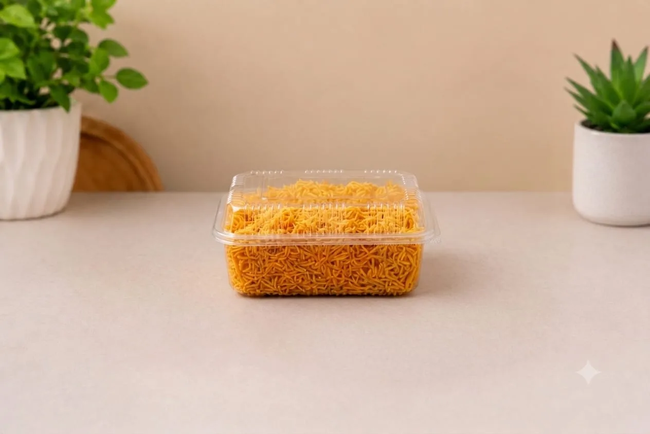 PET Hinged Box with High Lid, code 1428A, holding sev