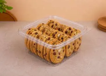 PET 8 × 8 Hinged Box, codes 1471, 1472 and 1473, holding cookies