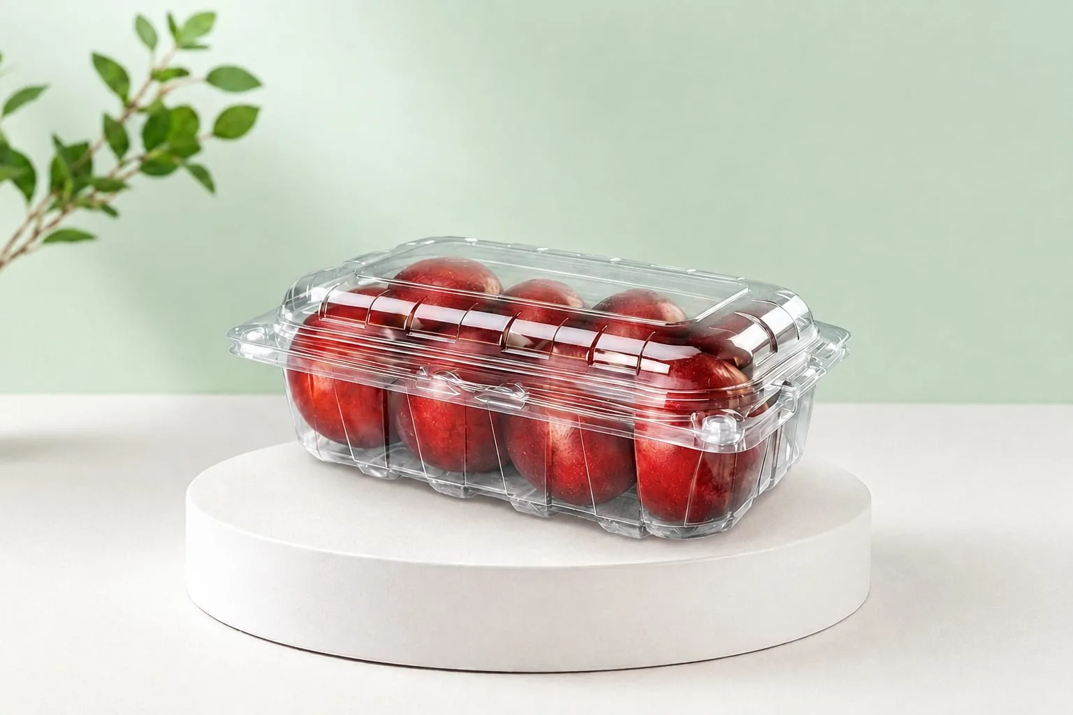 PET Punnet, codes 1608, 1609 and 1610, holding plums
