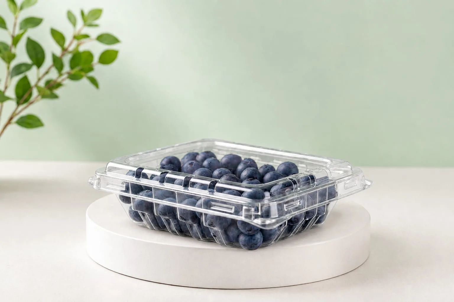 PET Berry Punnet, code 1618, holding blueberries