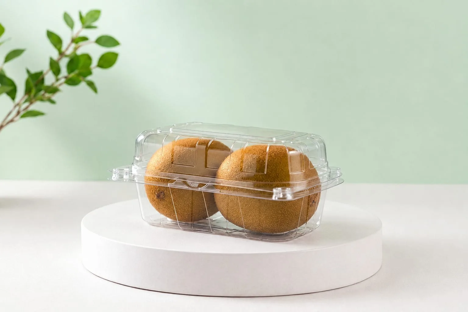 PET Jumbo Kiwi Punnet, code 1622, holding two kiwis