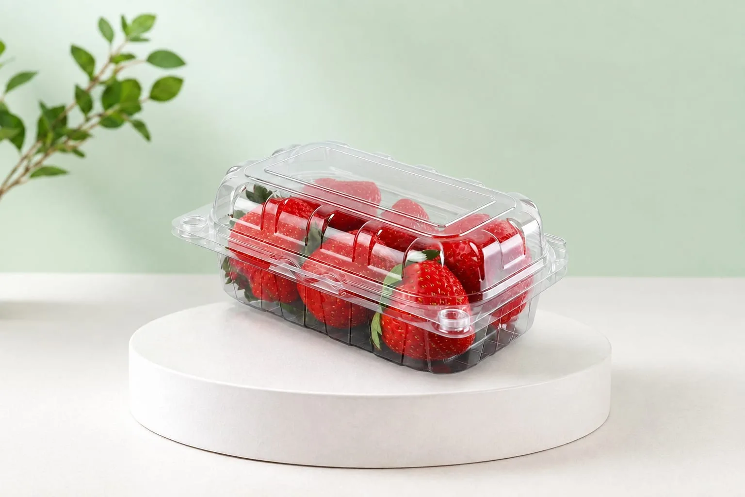 PET Strawberry Punnet, code 1625, holding strawberries