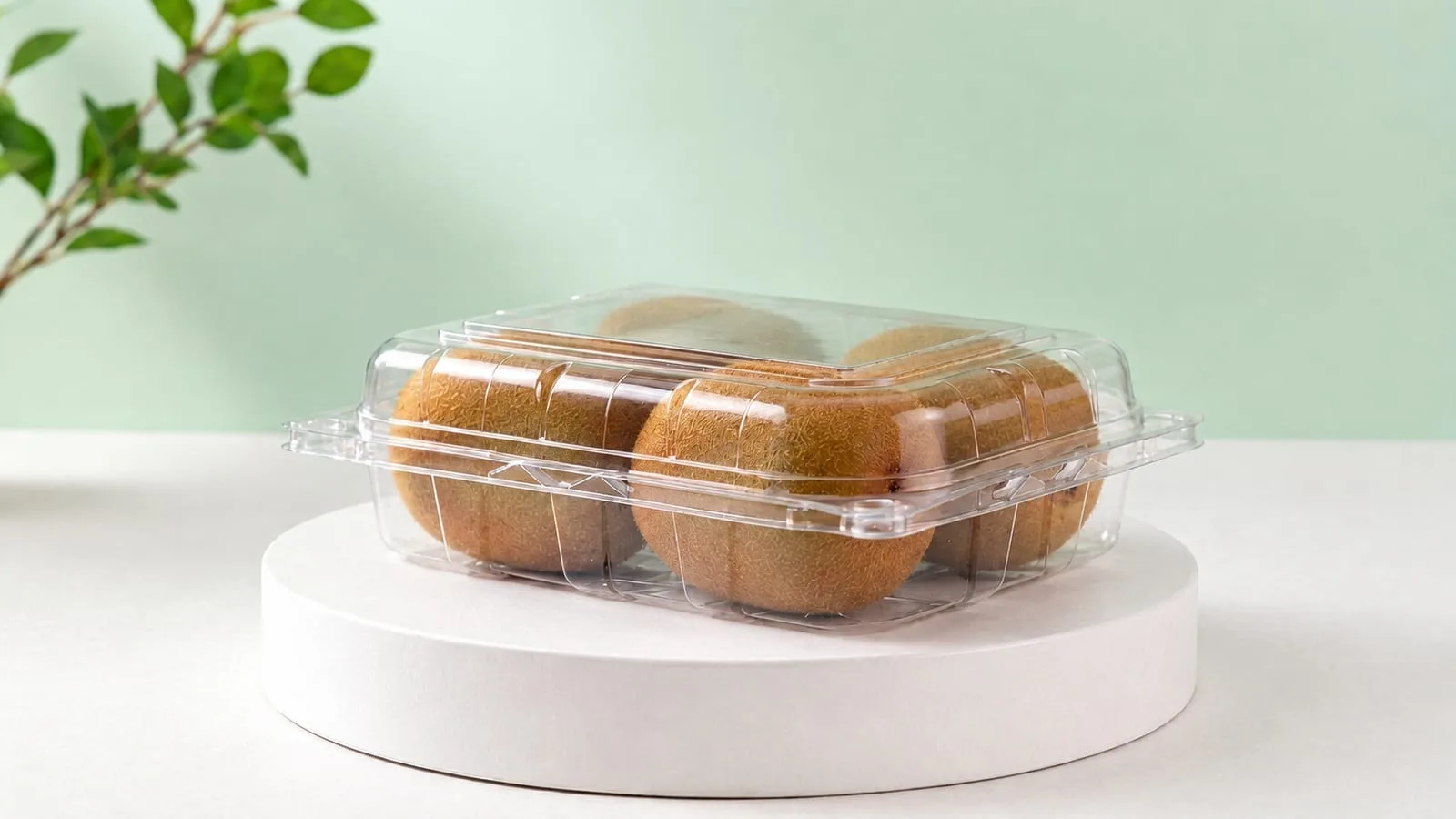 PET Jumbo Kiwi Punnet, code 1626, holding four kiwis