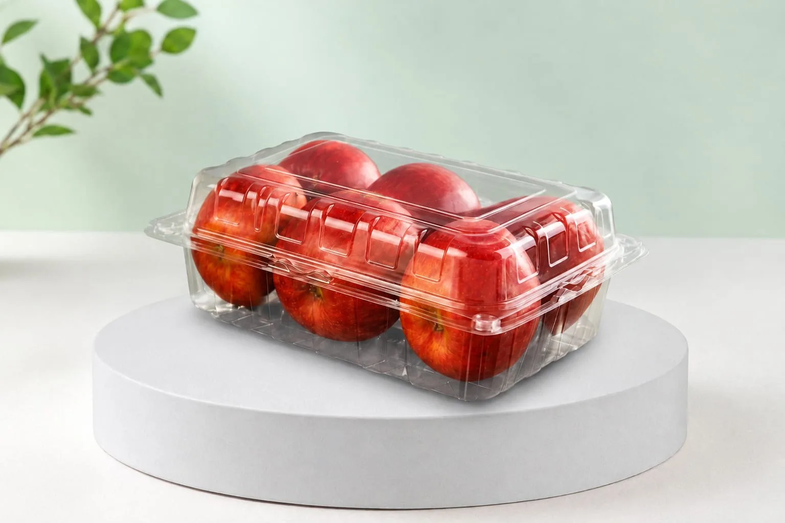 PET Apple Punnet, code 1631, holding six apples