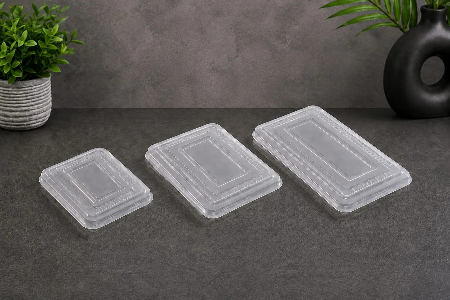 PP Rectangular Lid, codes 5456, 5458 and 5459, shown on their own