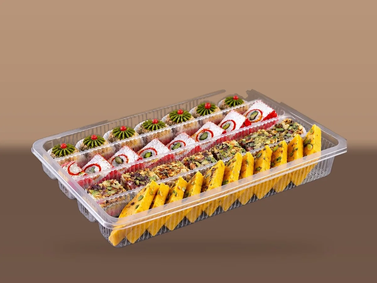 Oracle Group PP 4 compartment container 5583 with assorted mithai