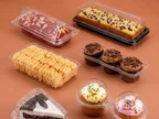Oracle Group PET bakery packaging holding cakes, cookies, brownies, a pastry slice and cupcakes